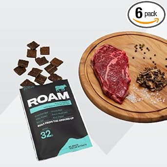 ROAM Natural Protein Bites, Meal Replacement Keto Bites, 6 x 70g Jalapeño Chilli Beef Bites & Healthy Snacks, Ideal For Carnivore Diet, Keto Sticks (Beef Bites Chilli, 6 x 70g Bites)
