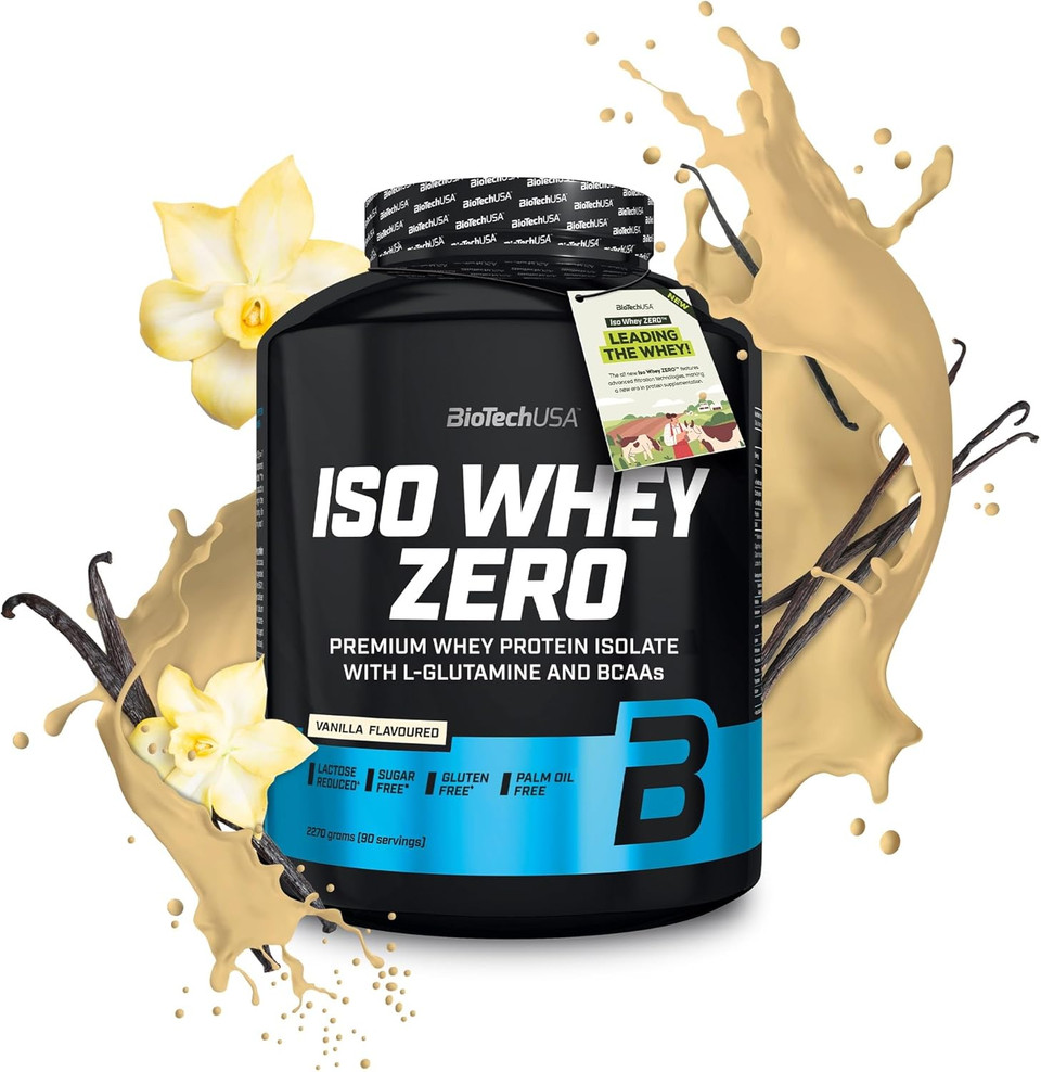 BioTechUSA Iso Whey Zero | Premium Whey Protein Isolate | Grass-Fed | Enzyme-Free | Sugar- and Gluten-Free, 500 g, Vanilla