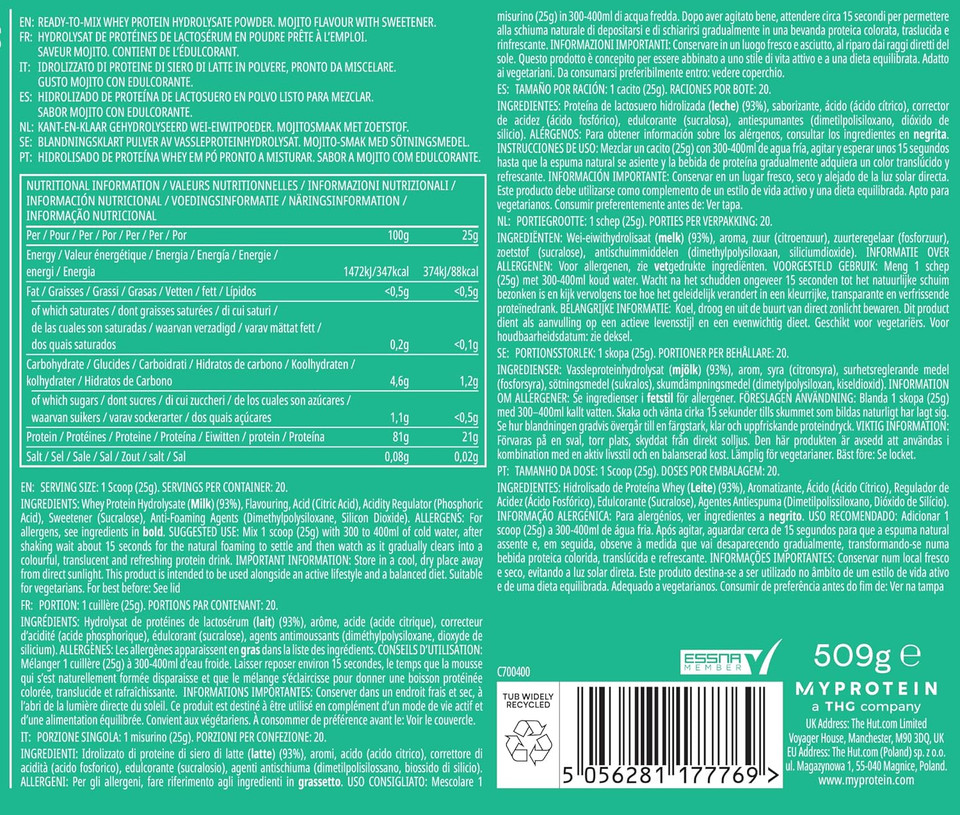 MyProtein Clear Whey Isolate Mojito 500g