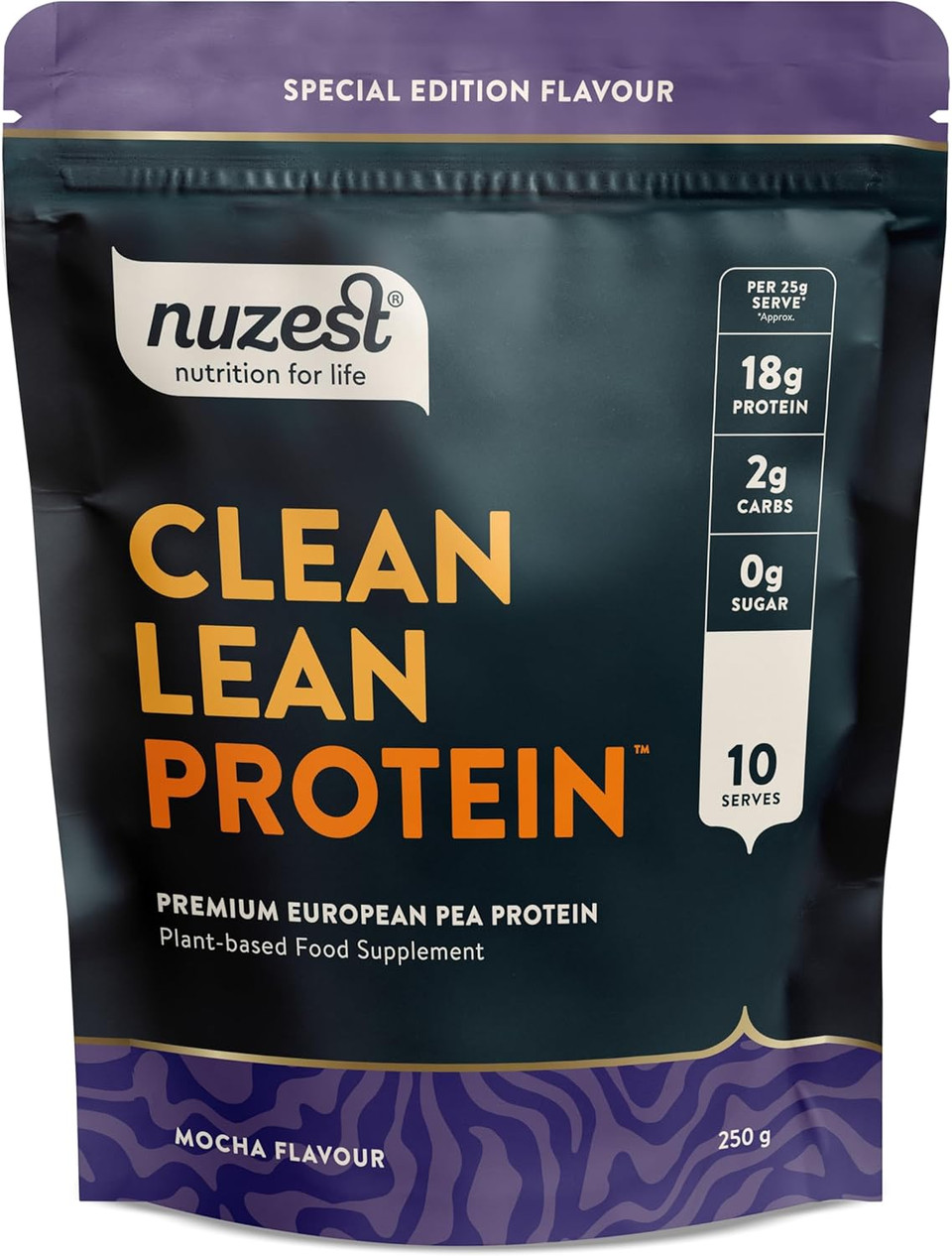 Vegan Protein Powders by Nuzest - Clean Lean Protein - Rich Chocolate - Plant Based Pea Protein Shake - Low Calorie & Low Carb - Gluten Free - Dairy Free - 250g (10 Servings)