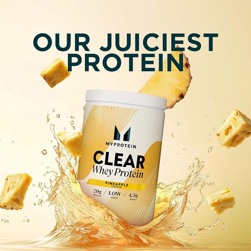 Myprotein Clear Whey Isolate Protein Powder - Pineapple - 500g - 20 Servings - Cool and Refreshing Whey Protein Shake Alternative - 20g Protein and 4g BCAA per Serving