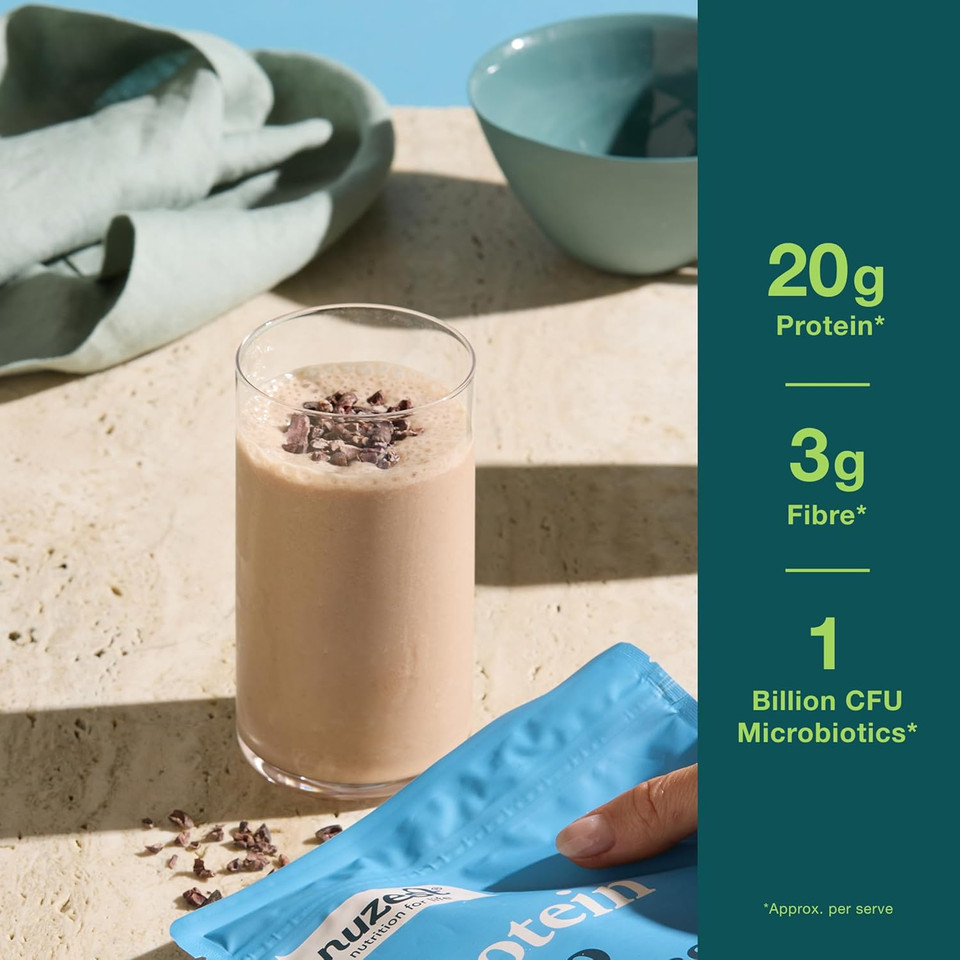 Nuzest - Protein + Microbiotics  Gut Health - Plant Protein Powder - French Vanilla, 300g (10 Servings)