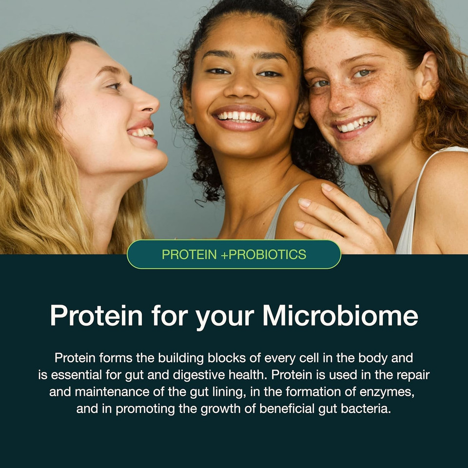 Nuzest - Protein + Microbiotics  Gut Health - Plant Protein Powder - Rich Chocolate, 300g (10 Servings)