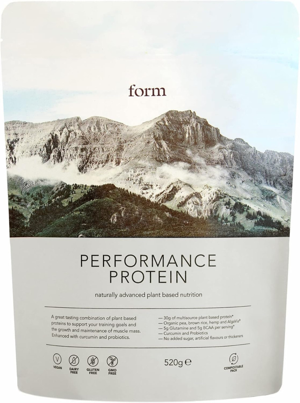 Form Performance Protein - Vegan Protein Powder - 30g of Plant Based Protein per Serving, with BCAAs and Digestive Enzymes. Perfect Post Workout. Tastes Great with Just Water!
