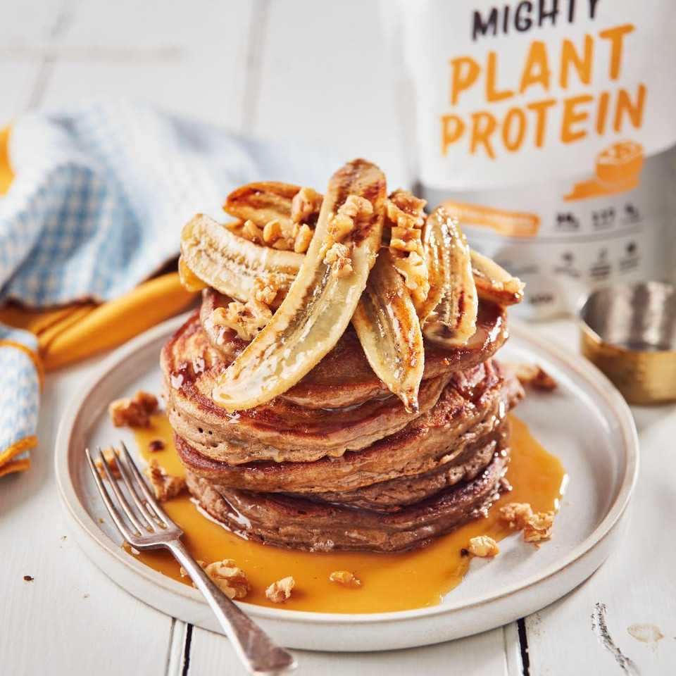 Mighty Ultimate Vegan Protein Powder, Salted Caramel Flavour, (17 Servings, 510g Bag Without Scoop), Plant Based, Dairy Free Protein Shakes, Added Vitamins, Minerals & Super Greens