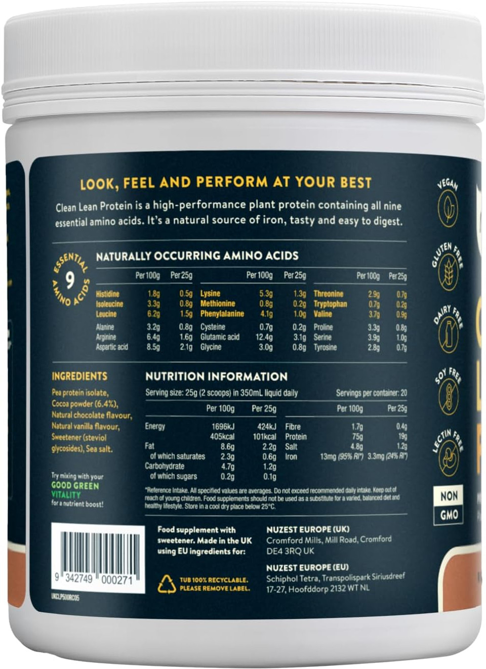 Vegan Protein Powders by Nuzest - Clean Lean Protein - Plant-Based Pea Protein Shake - Low Calorie & Low Carb - Gluten Free - Dairy Free (25g (Pack of 10), Vanilla)