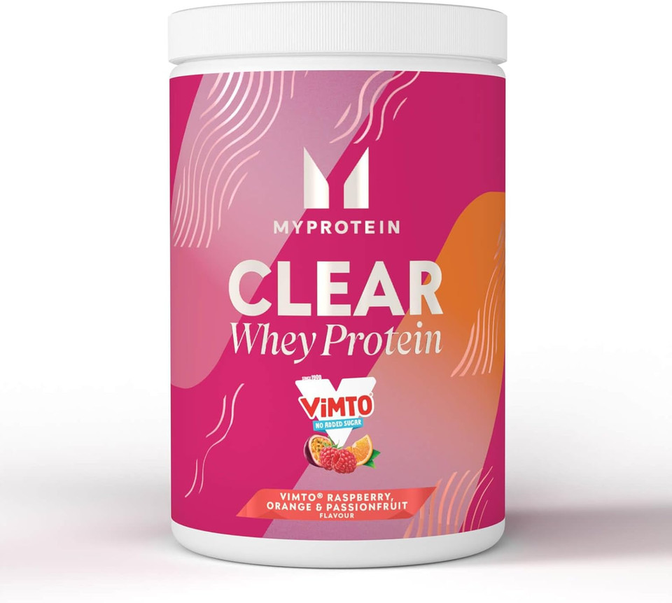 Myprotein Clear Whey Isolate Protein Powder - Raspberry, Orange and Passionfruit - 500g - 20 Servings - Cool and Refreshing Whey Protein Shake Alternative - 20g Protein and 4g BCAA per Serving
