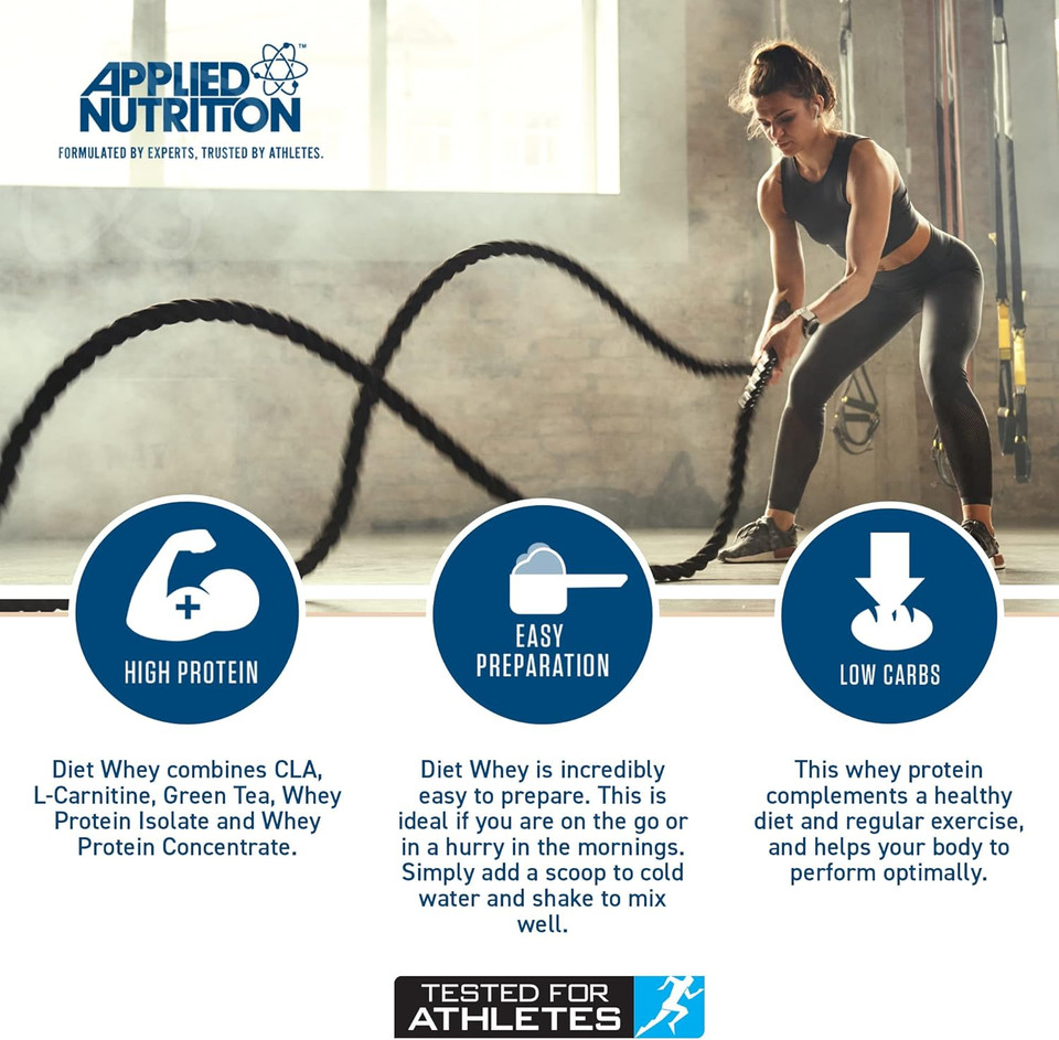 Applied Nutrition Diet Whey 1kg Bundle - Diet Whey High Protein Powder + 5 Sample Bundle + 750ml Steel Protein Shaker | Low Carb & Sugar, Weight Management Shake, 40 Servings (Banana)