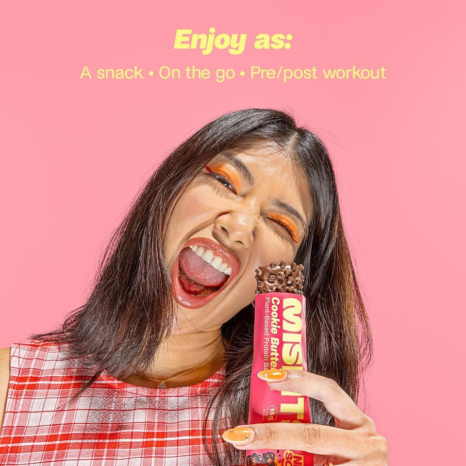 Misfits Vegan Protein Bar, Cookie Butter (Speculoos), Plant Based Chocolate Protein Bars, High Protein Snacks with 15g Protein Per Bar, Low Carb, 1g Sugar, High Fibre, Healthy Snack, 15 x 50g Pack