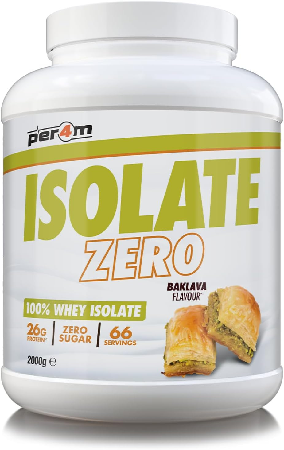 Per4m Isolate Zero Premium Whey Protein Powder | 66 Servings Ultra Filtered Isolate Shake + Amino Acids | Muscle Recovery & Optimal Nutrition | Zero Sugar & Low Gluten (2kg, Chocolate Brownie Batter)
