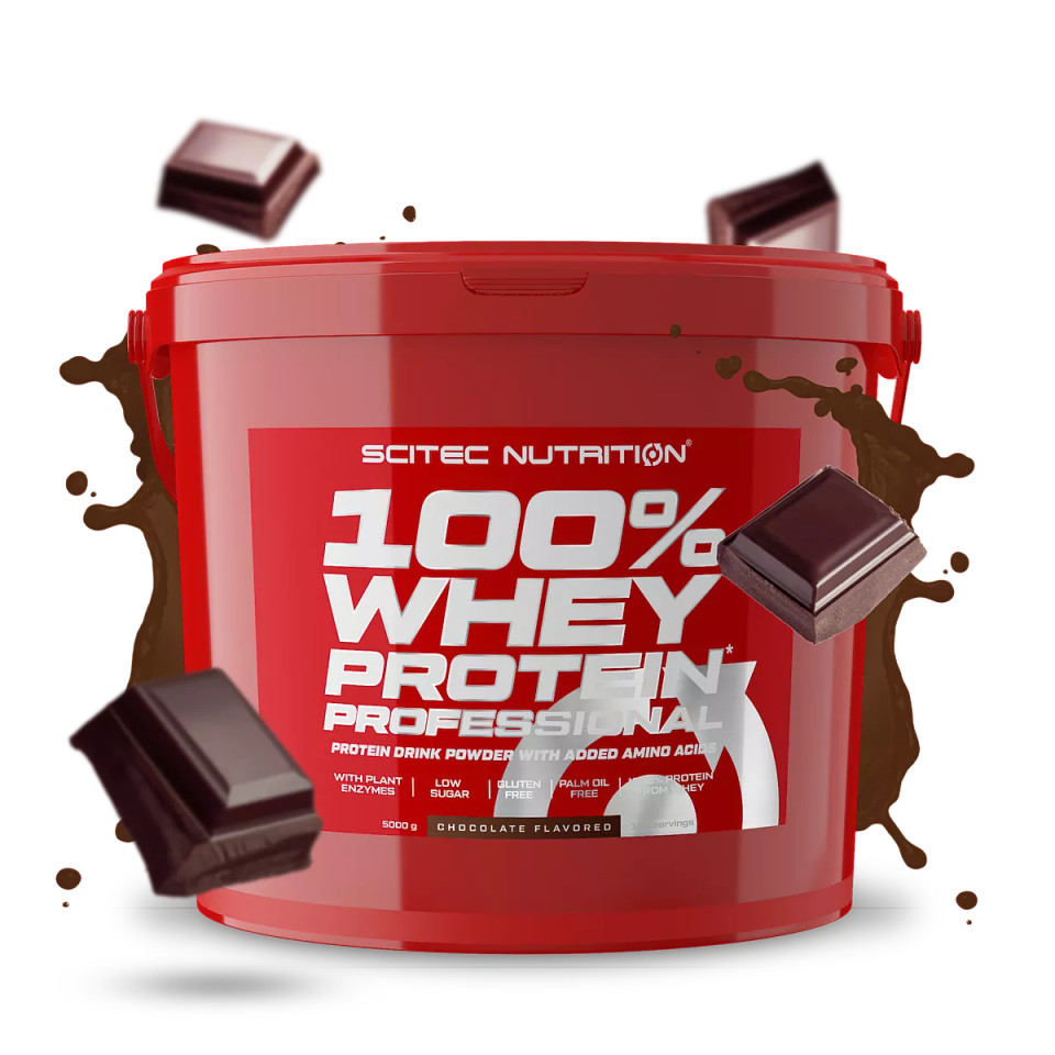 Scitec Nutrition 100% Whey Protein Professional  Enhanced with Extra Amino Acids & Digestive Enzymes  Gluten-Free  Palm Oil Free, 5 kg, Chocolate