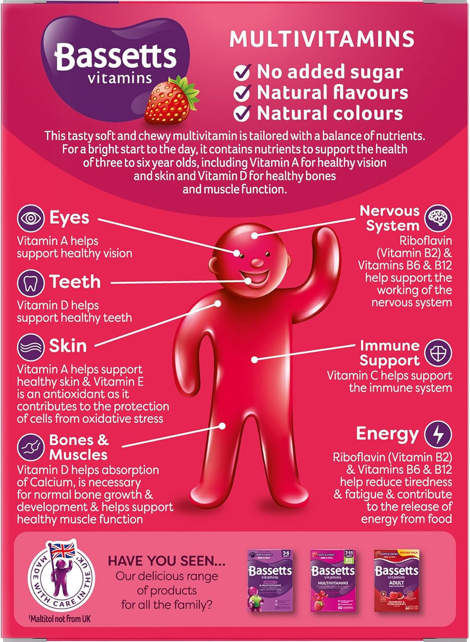 Bassetts Vitamins 3-6 Years Strawberry Flavour Multivitamins 30 Gummies
