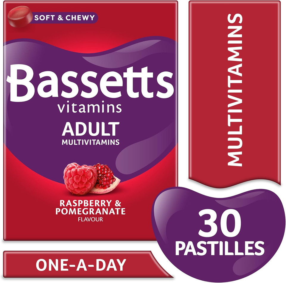 Bassetts Vitamins Adult Raspberry & Pomegranate Flavour Multivitamins 30 Gummy Pastilles Bassetts Vitamins Adult Raspberry & Pomegranate Flavour Multivitamins 30 Gummy Pastilles