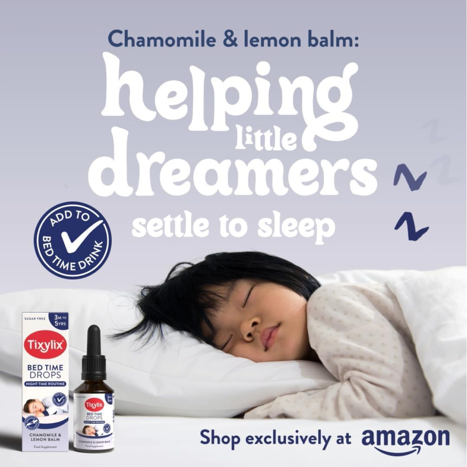 Tixylix 50ml Bed Time Drops for Children, Chamomile and Lemon Balm, Supports Sleep Routine - Natural Supplement for Children 3m to 5 years - Vegan, Gluten Free, Non-GMO, Sugar Free