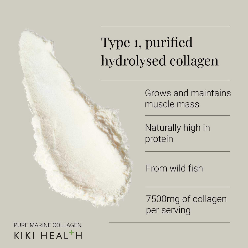 KIKI Health Pure Marine Collagen Powder - Hydrolysed Collagen Supplements - Type 1 Purified Collagen from Wild Fish - Naturally High in Protein for Bones, Joints, & Skin  Gluten Free (20 Gram) KIKI Health Pure Marine Collagen Powder - Hydrolysed Collagen Supplements - Type 1 Purified Collagen from Wild Fish - Naturally High in Protein for Bones, Joints, & Skin  Gluten Free (20 Gram)