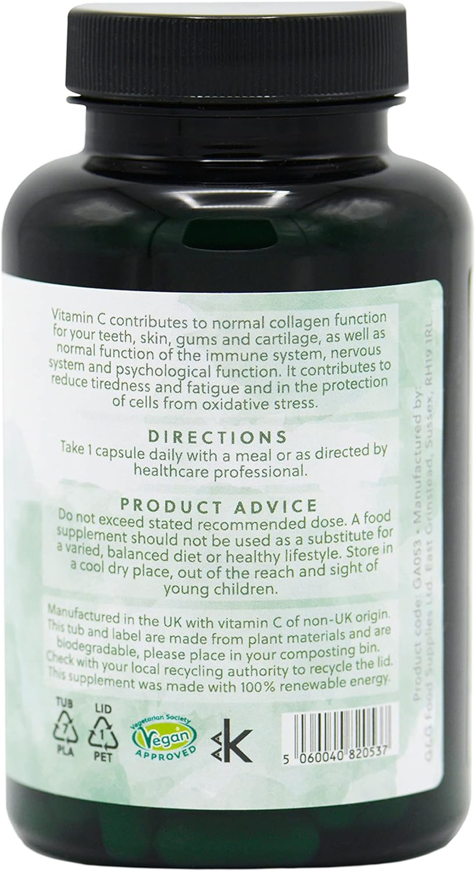 Vitamin C Complex | 500mg Vitamin C per Capsule | 120 Vegan Capsules | with Rose Hip and Acerola | G&G Vitamins Vitamin C Complex | 500mg Vitamin C per Capsule | 120 Vegan Capsules | with Rose Hip and Acerola | G&G Vitamins
