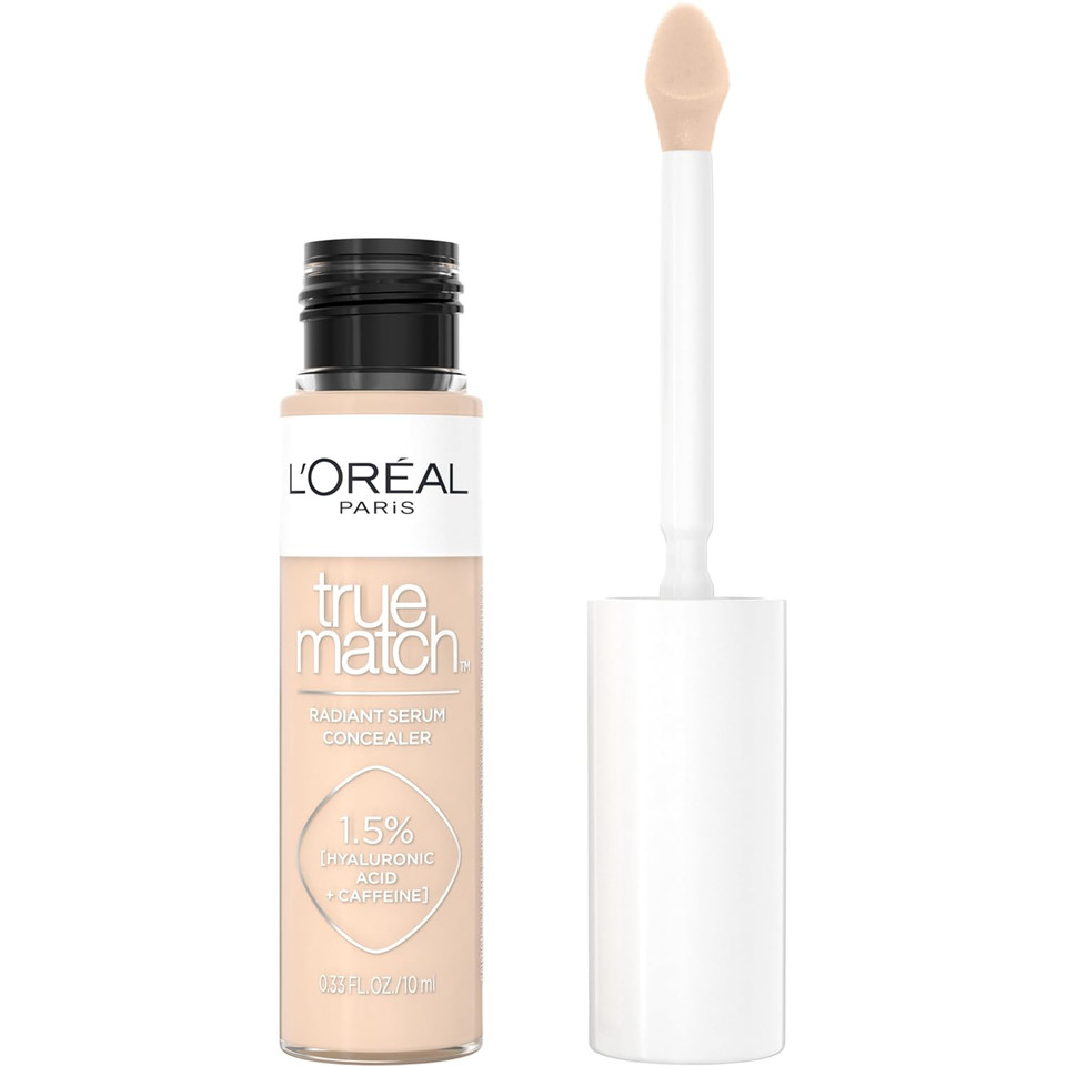 Lã¢ÂOrã£Â©Al Paris True Match Radiant Serum Concealer, Brightening Under Eye Concealer Make Up With 1.5% Hyaluronic Acid And Caffeine, W3, 0.33 Ozw3
