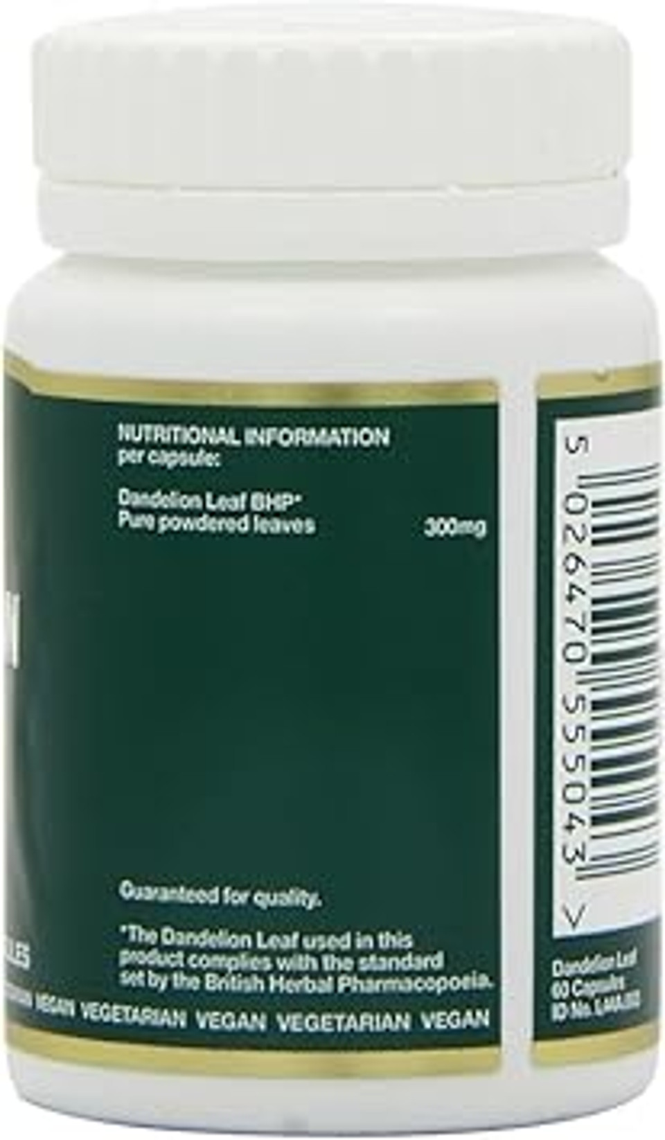 Bio-Health Dandelion Leaf Herbal Food Supplement for General Health, Support for Healthy Digestion, Healthy Bones and Boosts the Immune System, Additive Free, 60 Capsules