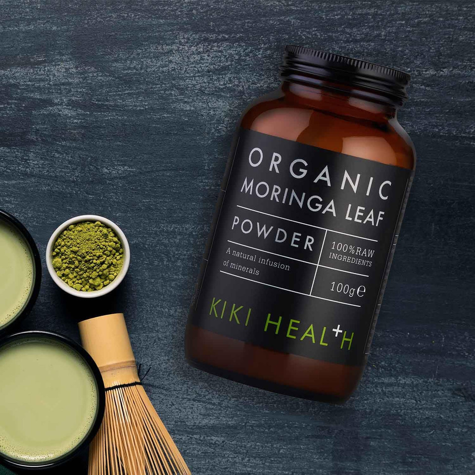 KIKI Health Premium Organic Moringa Leaf Powder - Certified Superfood with Essential Vitamins & Sustainably Sourced for Healthy Living - Conveniently Blends into Smoothies & Dishes - 100g KIKI Health Premium Organic Moringa Leaf Powder - Certified Superfood with Essential Vitamins & Sustainably Sourced for Healthy Living - Conveniently Blends into Smoothies & Dishes - 100g