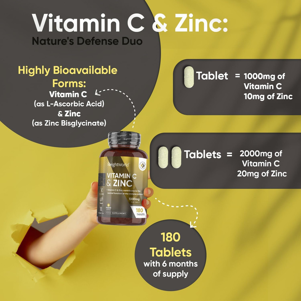 WeightWorld Vitamin C & Zinc 180 Tablets