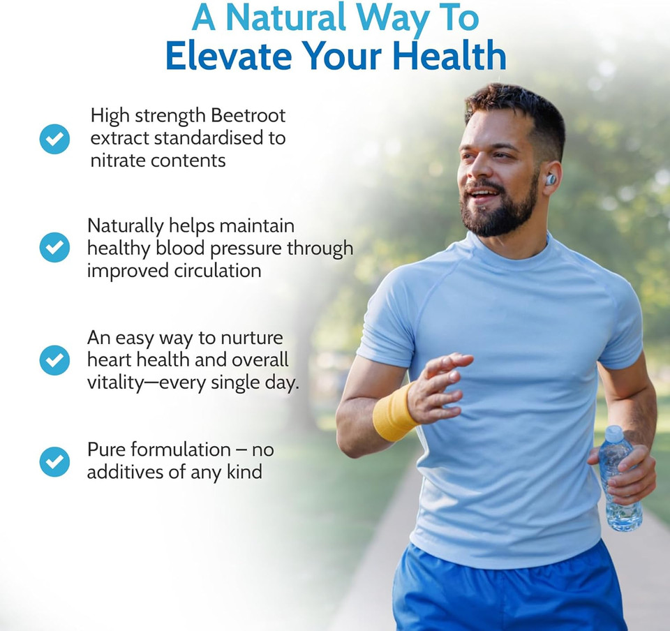 Health4All Beetroot Extract 4500mg per Capsule 60 Capsules (not Tablets) Purest: no additives Vegan Beetroot Supplement standardised to nitrates Contents