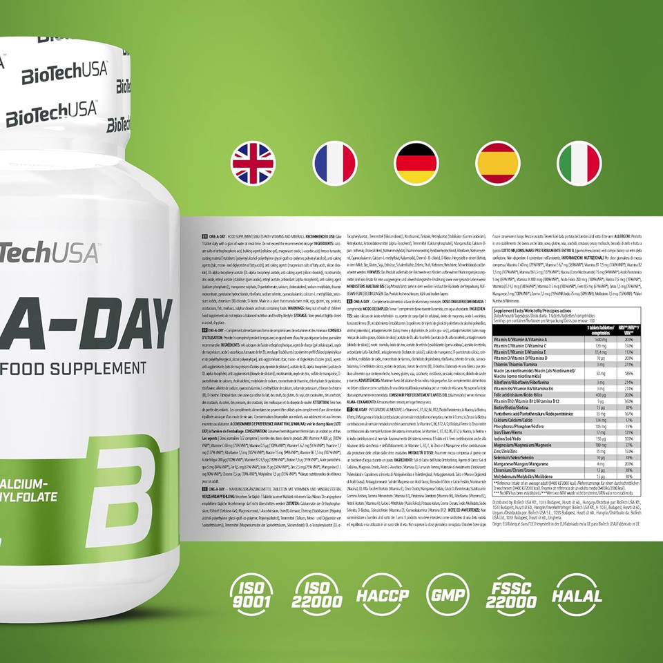 BioTechUSA One-A-Day Kids | Flavoured Food Supplement multivitamin | Chewable Tablet | with Minerals and Sweetener | from 4 Years of Age | 90 Tablet, Strawberry-Raspberry