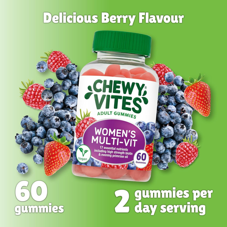 Chewy Vites Adult Immune Support, 60 Multivitamin Gummies, High Strength Vitamin D, Vitamin B6, B12, C, Zinc, Selenium, 2 Months Supply, Real Fruit Juice, Vegan, Orange Flavour