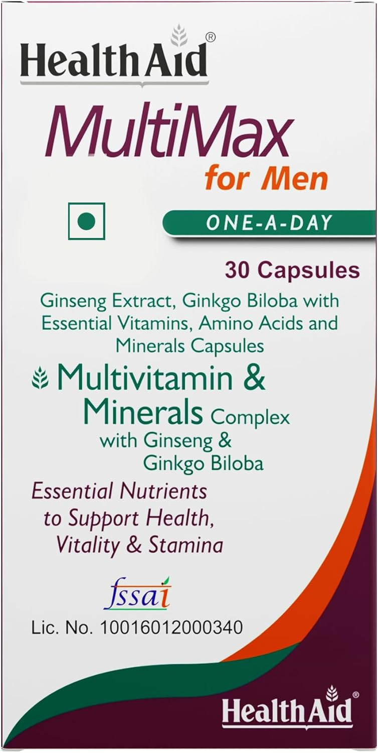 HealthAid MultiMax for Men Multivitamins and Minerals, 30 Capsules
