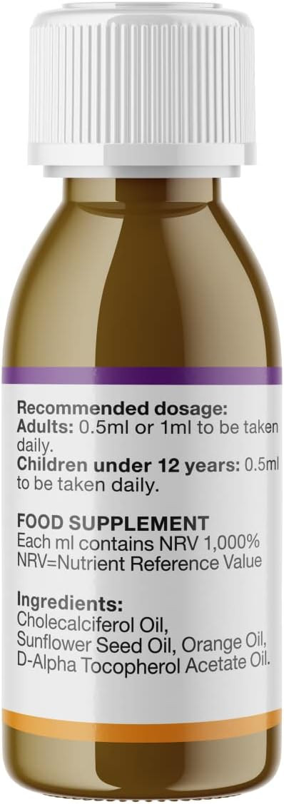 SunVit-D3 Vitamin D3 2000IU Oral Solution - Vitamin D for Kids | Cholecalciferol Vitamin D Drops Baby | Supports Bone, Teeth, Muscle & Immune System | Vitamin D Drops for Kids (50ml Orange Flavor)