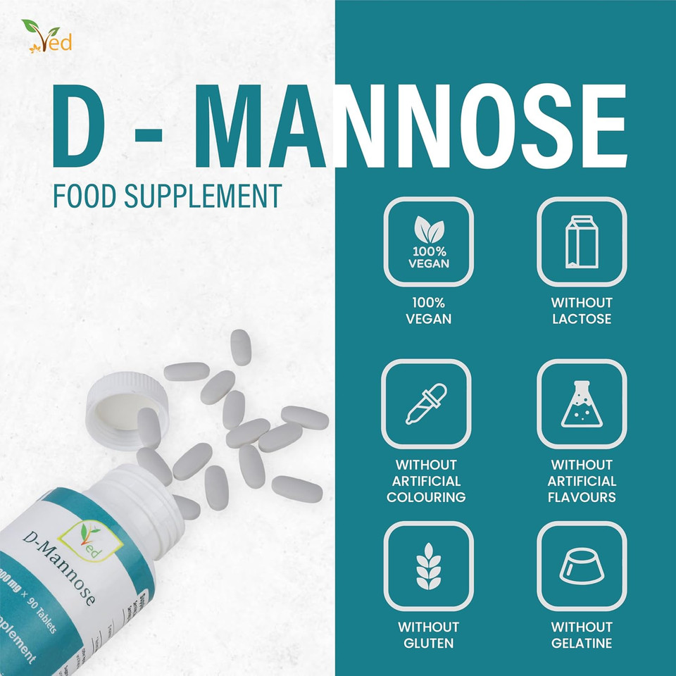 Ved D-Mannose Tablets | Supports Urinary Health | 1000mg x 90 Tablets