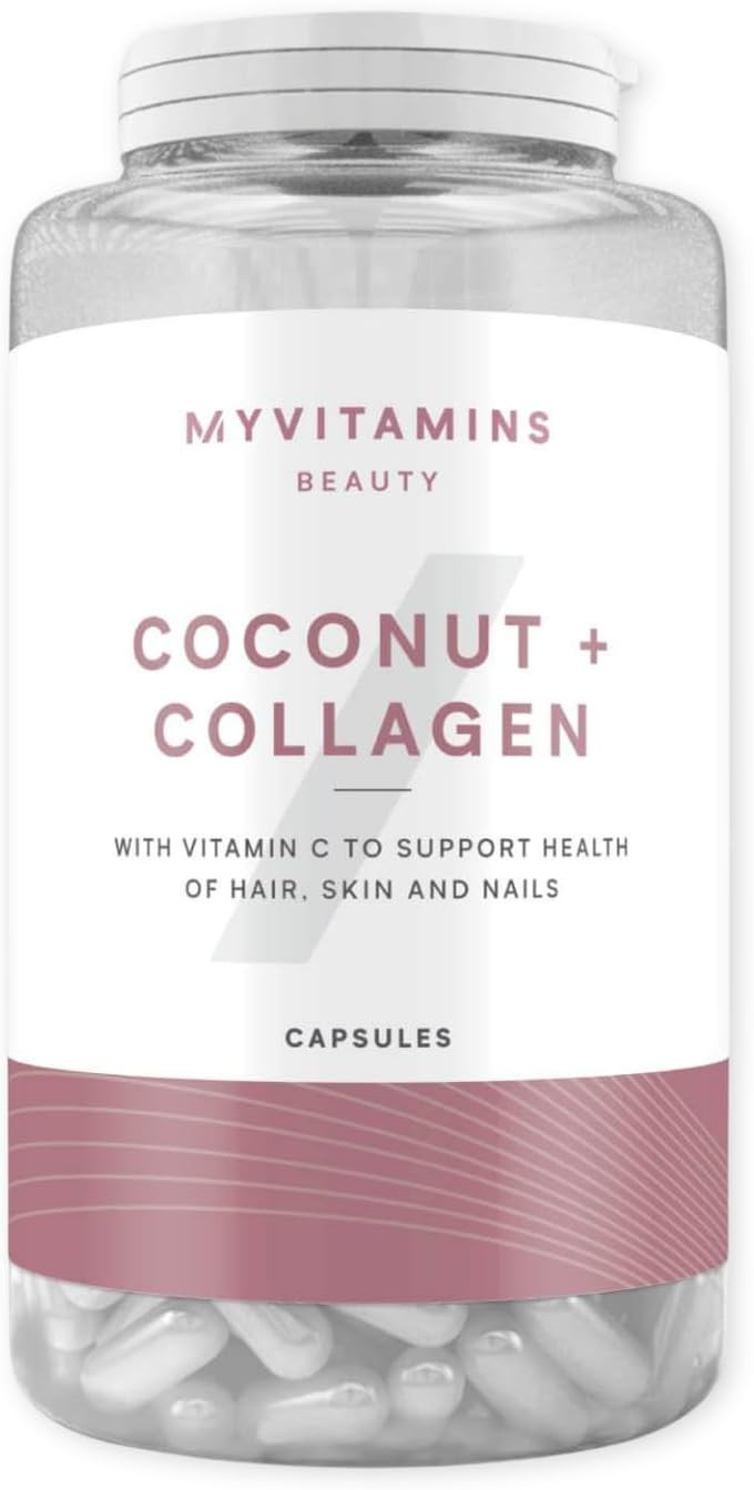 Myprotein Coconut Collagen Capsules  60 Capsules  Hydrolysed Collagen with Coconut Oil & Vitamin C  Supports Skin, Hair & Nails  Helps Maintain Skin Health