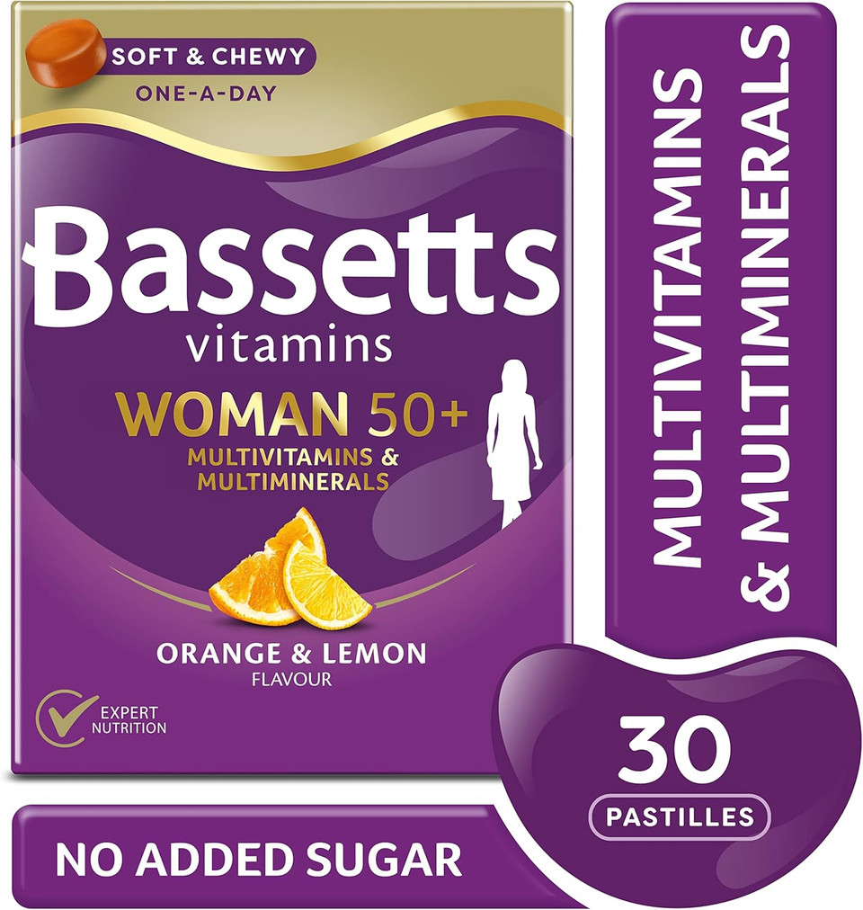 Bassetts Vitamins Woman 50+ Multivitamins & Multiminerals Orange & Lemon Flavour 30 Gummy Pastilles