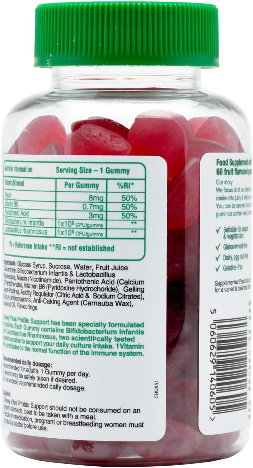 Chewy Vites Adult Super Immune, 60 Multivitamin Gummies, Extra-Strength Vitamin D 2000 IU, 200mg Vitamin C, 8mg Zinc, Elderberry, 2 Months Supply, Real Fruit Juice, Vegan, Elderberry Flavour