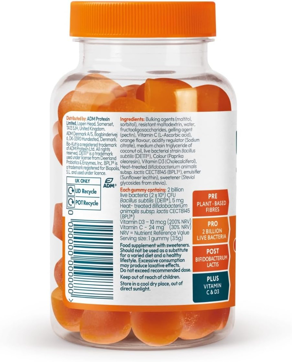 Bio-Kult 3in1 Gut Health Gummies for Kids | 2B CFU + Multivitamins | Strawberry Flavour | Ages 4+ | 30 Probiotic Gummies