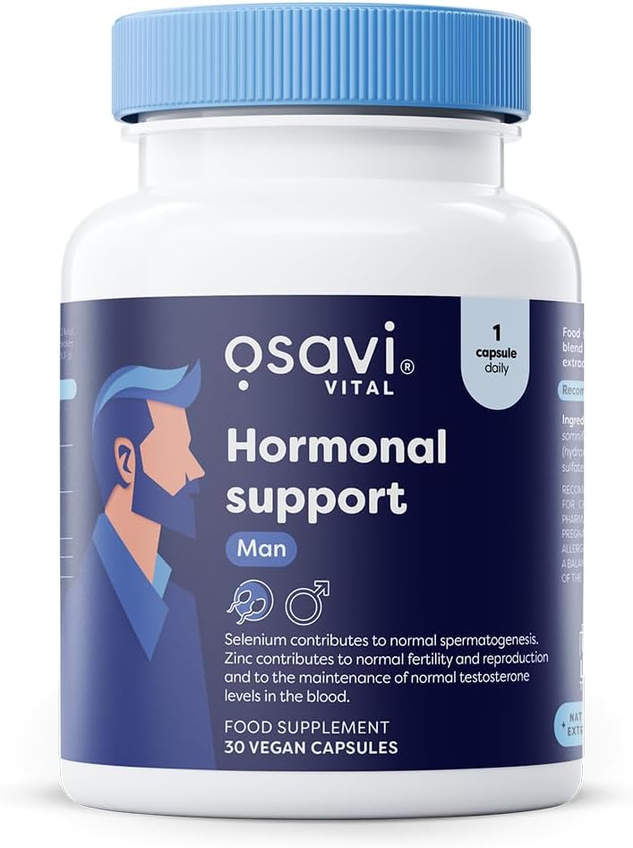 Osavi Hormonal  30 Vegan Capsules | KSM66® Ashwagandha, Selenium & Zinc for Male Fertility & Testosterone Support | Protects Cells from Oxidative Stress, Supports Reproductive Health