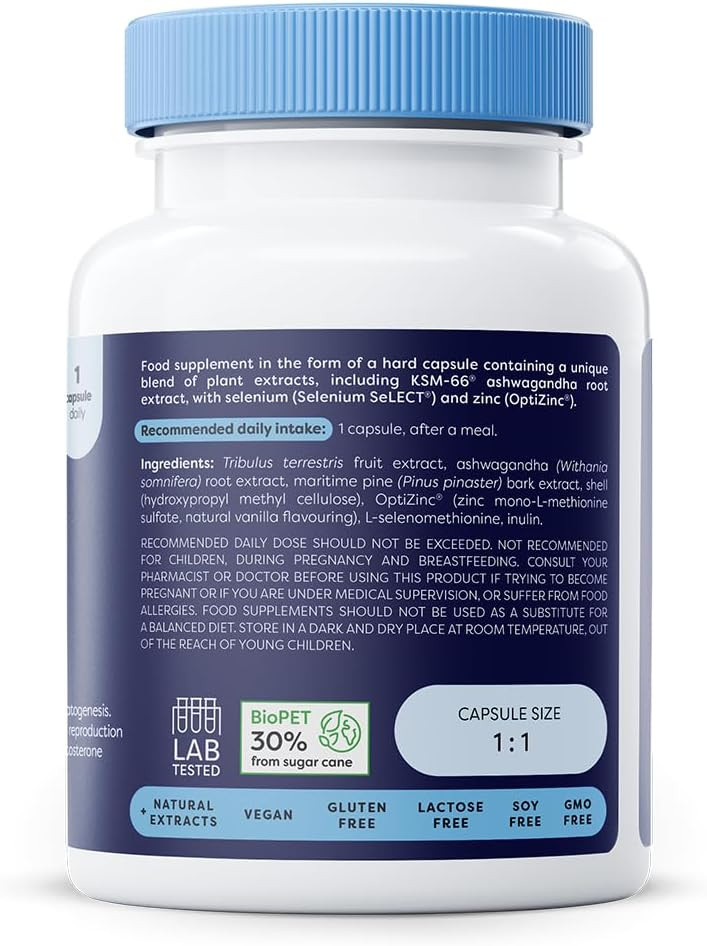 Osavi Hormonal  30 Vegan Capsules | KSM66® Ashwagandha, Selenium & Zinc for Male Fertility & Testosterone Support | Protects Cells from Oxidative Stress, Supports Reproductive Health
