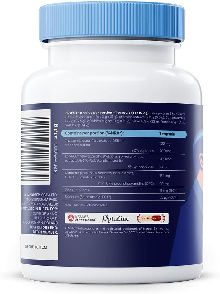 Osavi Hormonal  30 Vegan Capsules | KSM66® Ashwagandha, Selenium & Zinc for Male Fertility & Testosterone Support | Protects Cells from Oxidative Stress, Supports Reproductive Health