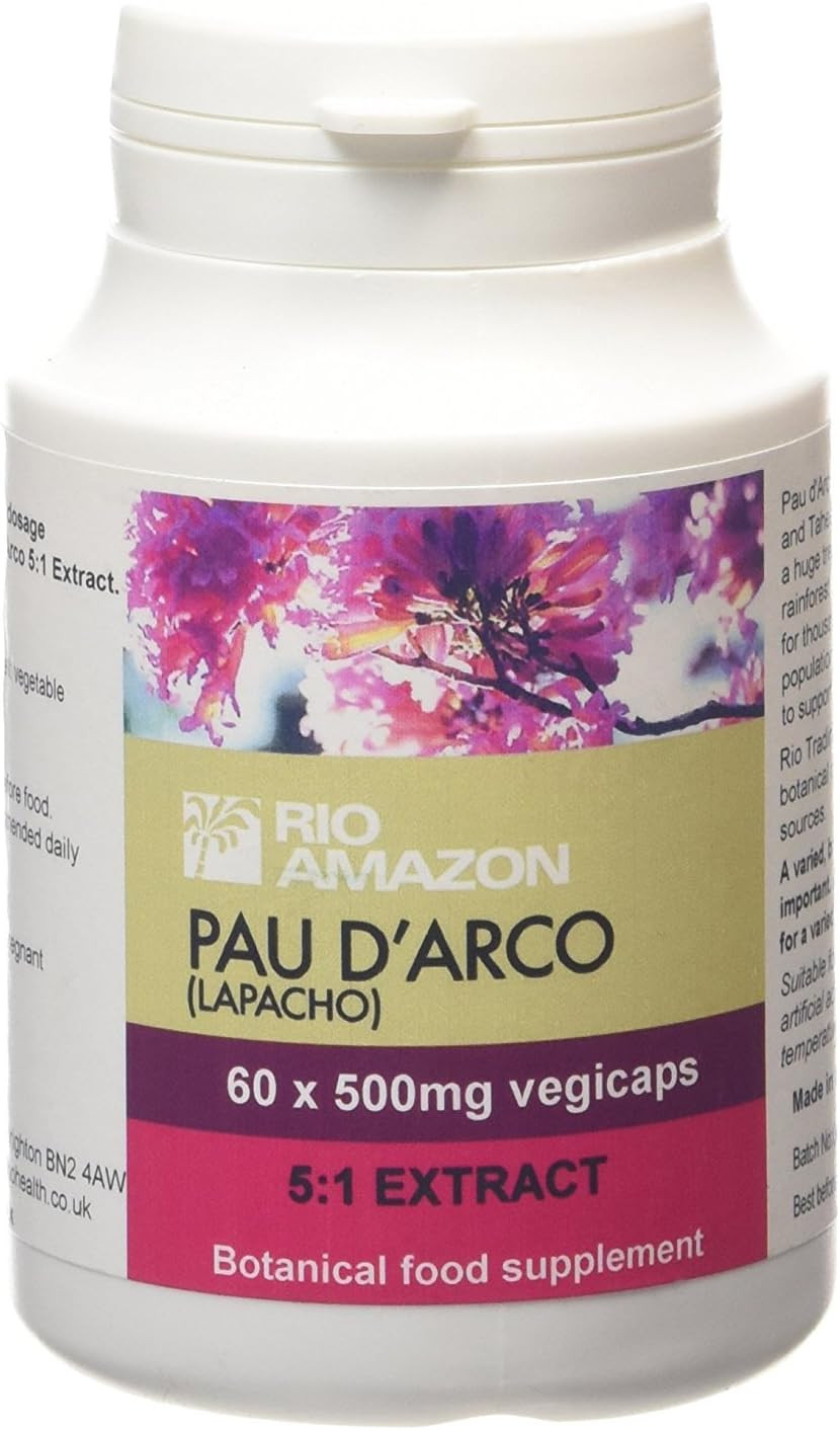 Rio Amazon 500mg PAU D'arco Lapacho - Pack of 60 Capsules