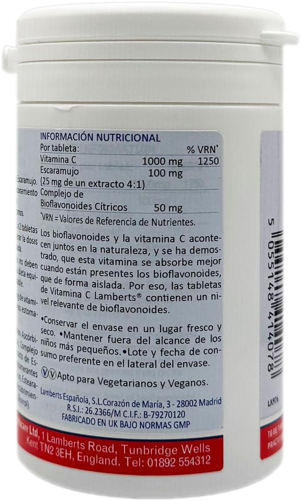 Lamberts Vitamin C 1000mg 120 Tablets