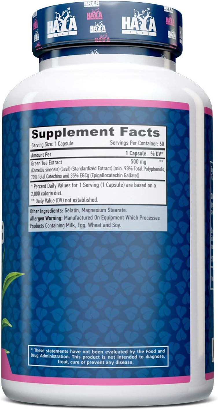 HAYA LABS Green Tea Extract 500mg 60 Capsules
