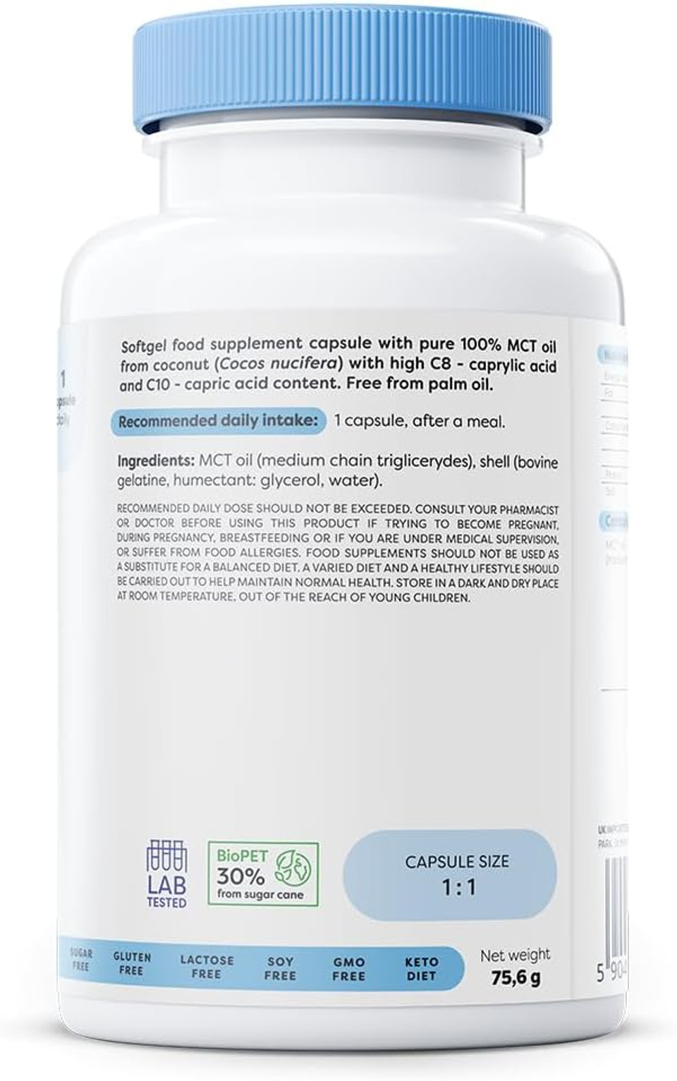 Osavi MCT Oil 1000mg  120 Softgels | High Concentration of Caprylic (C8) and Capric (C10) Acids | 100% Coconut Oil, Palm Oil Free | EcoFriendly BioPET Packaging