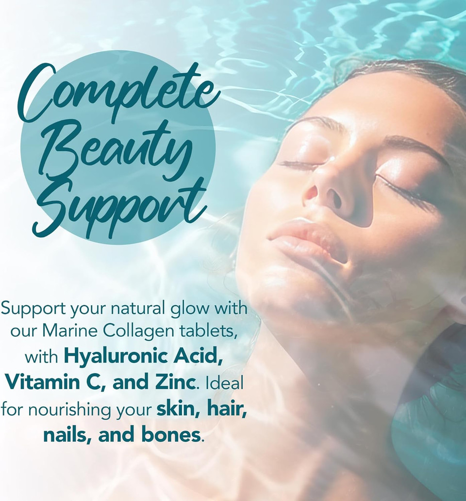 Zipvit Marine Collagen Gummies with Vitamin A & C. Type 1 Hydrolysed Collagen Peptides for Men & Women, Supports Healthy Skin