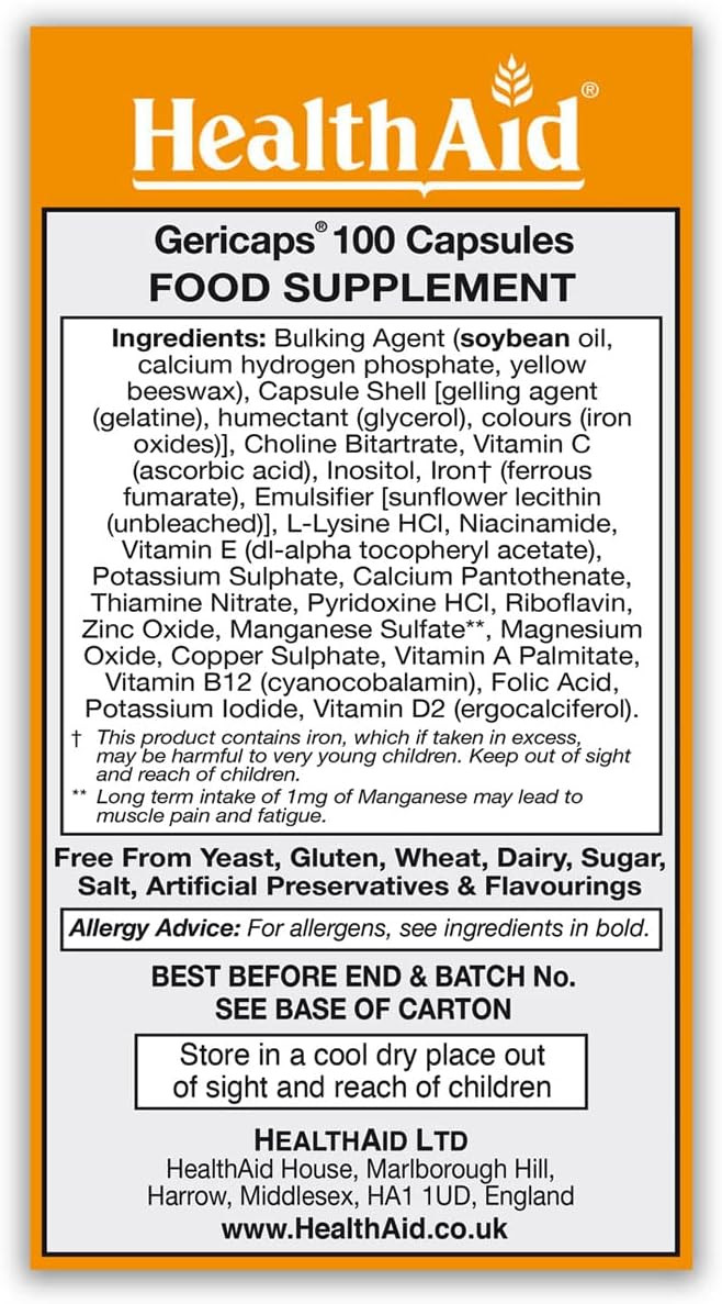 HealthAid Gericaps - 100 Capsules
