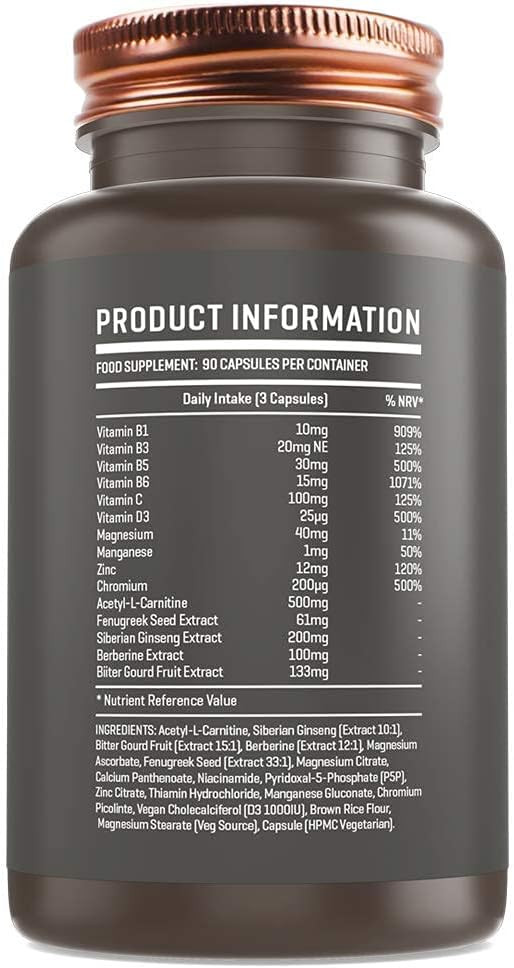 The Good Guru Diabetic Supplement by | Contains Chromium | Ginseng to Lower Blood Sugar Levels | Vitamin C to contribute Normal Metabolism - 90 Capsules