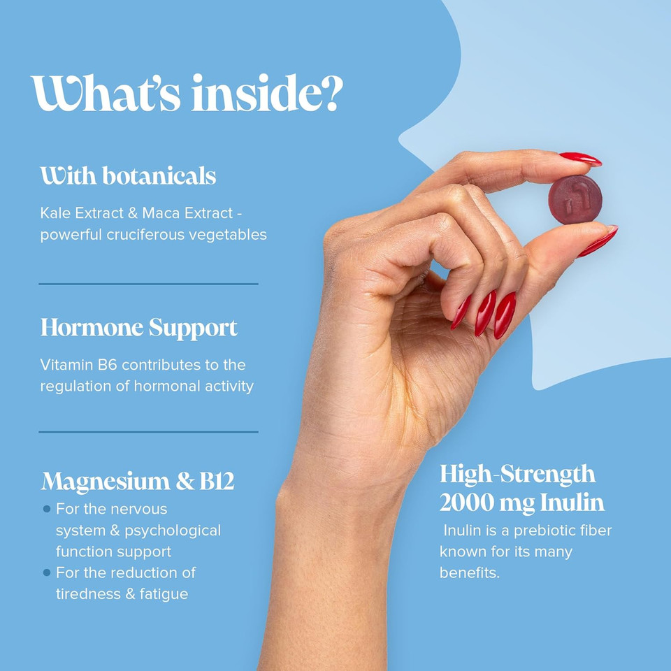 Novomins Estro Gummies  Womens Multivitamins - with Vitamin D, B6, B12, Maca & Kale Extract, Inulin - 60 Vegan Gummies