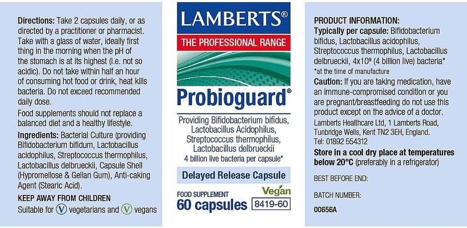 Lamberts Probioguard - 60 Capsules - Advanced Probiotic Complex