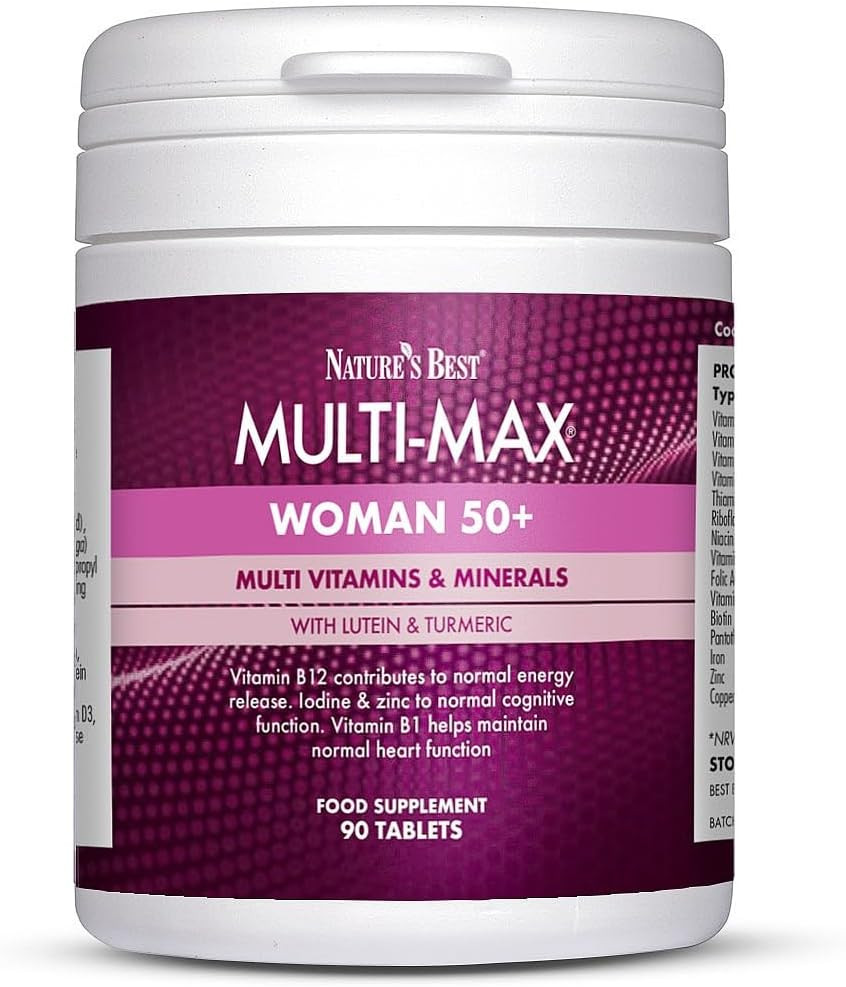 Nature's Best Multi-Max Multivitamin for Women Age 50+ - with Vitamin B6, Folic Acid, Zinc and More - UK Made - 90 Tablets (3 Months' Supply)