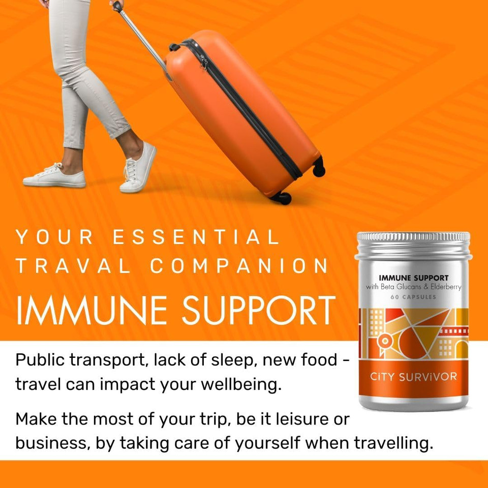 City Survivor Immune Support - Elderberry, Beta Glucans, Vitamin A, Vitamin C & Zinc - 30 Capsules