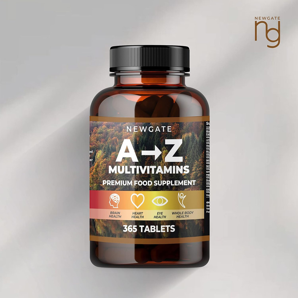Newgate Labs A to Z Multivitamin Supplement 365 High Strength Nutritional Vegan Tablets - Overall Health and Energy Boost - Made in The UK - Halal