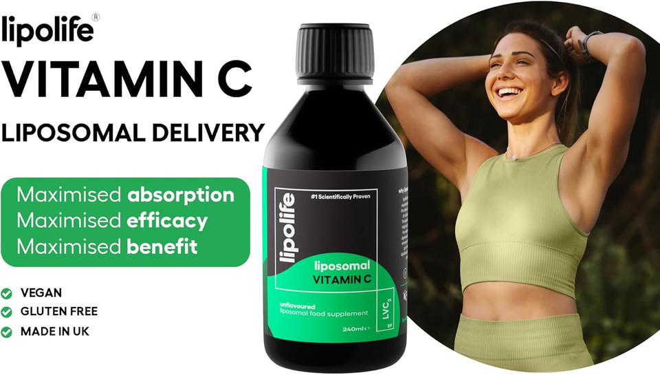 liposomal high Strength Vitamin C 1000mg (Peach Flavour) - lipolife LVC9. 30 Day Supply. Formulated with Quali-C and Sunflower phospholipids. Superior Nutrient delivery